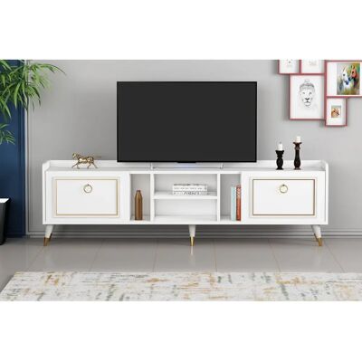 Hanah Home Rudy v2 Weiß Gold TV-Schrank - TV Cabinet Hanah Home Rudy v2 Weiß Gold TV-Schrank - TV Cabinet