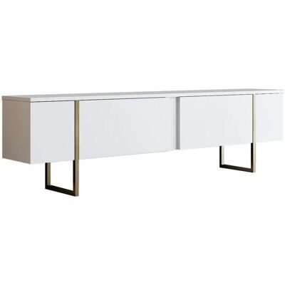 Hanah Home TV-Schrank Luxe - Weiß, Gold - TV Schrank Hanah Home TV-Schrank Luxe - Weiß, Gold - TV Schrank