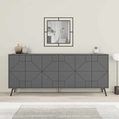 Homitis Seitenschrank 184x77.4x35cm Anthrazit - Sideboard Homitis Seitenschrank 184x77.4x35cm Anthrazit - Sideboard