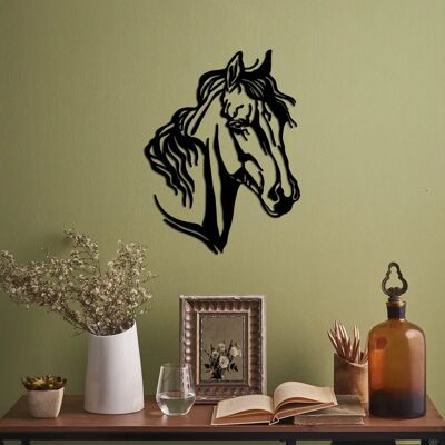 Wallity Horse Metal Wall Accessory - Decor, Elegant, Modern - Wall Accessories Wallity Horse Metal Wall Accessory - Decor, Elegant, Modern - Wall Accessories
