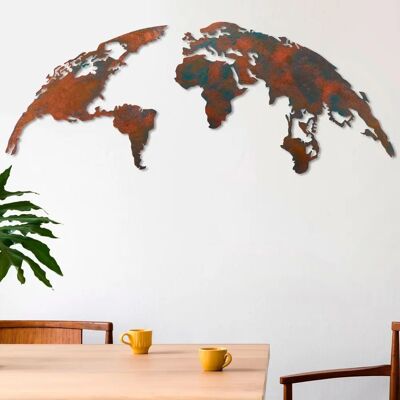 Wallity - World Map Metal Wall Decor - Medium Wallity - World Map Metal Wall Decor - Medium