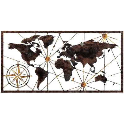Wallity Großes Metall-Weltkarten-Wanddekoration - Wandaccessoire Wallity Großes Metall-Weltkarten-Wanddekoration - Wandaccessoire