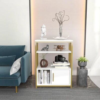 Hanah Home Letos Bücherregal - Weiß, Gold - Bücherregal Hanah Home Letos Bücherregal - Weiß, Gold - Bücherregal