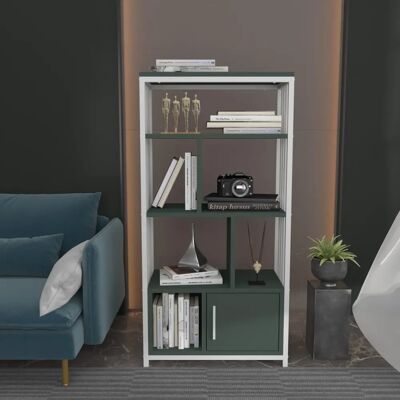 Hanah Home Lolia - Bibliothèque - Vert & Blanc - 120x60x29.6cm Hanah Home Lolia - Bibliothèque - Vert & Blanc - 120x60x29.6cm