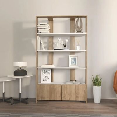 Hanah Home Charles Wit Walnoot Boekenrek - Boekenrek Hanah Home Charles Wit Walnoot Boekenrek - Boekenrek