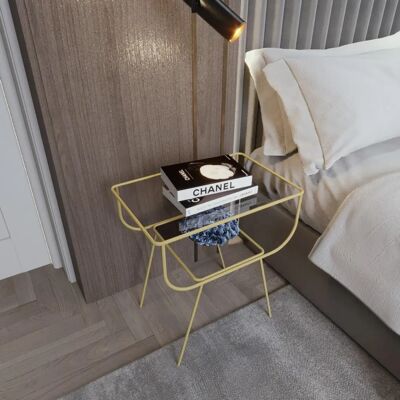 Hanah Home L2051 Table de Nuit - Nuit en Métal Doré Moderne - Publicité Hanah Home L2051 Table de Nuit - Nuit en Métal Doré Moderne - Publicité