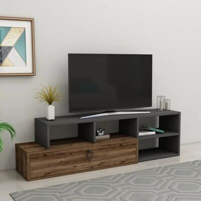 Hanah Home Duru szafka RTV - Jasny orzech, Antracyt - Szafka RTV Hanah Home Duru szafka RTV - Jasny orzech, Antracyt - Szafka RTV