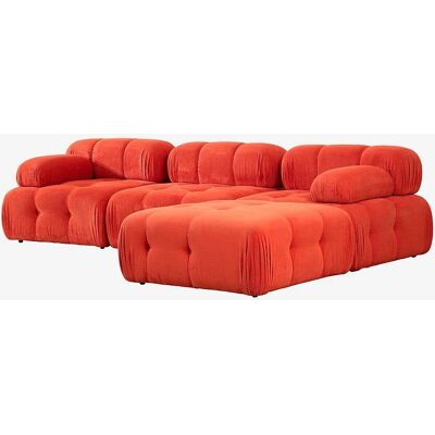 Canapé d'angle rouge avec pouffe - Sofa - Publicité Canapé d'angle rouge avec pouffe - Sofa - Publicité