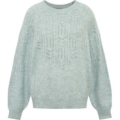 Sweter dzianinowy damski MAVI - Regularne dopasowanie, Jasnozielony - Sweter Sweter dzianinowy damski MAVI - Regularne dopasowanie, Jasnozielony - Sweter