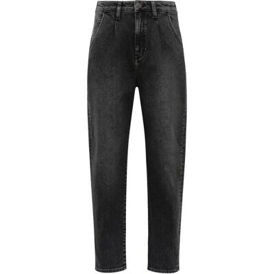Damskie jeans wysokiego stanu plisowane i szerokie - Jeans Damskie jeans wysokiego stanu plisowane i szerokie - Jeans