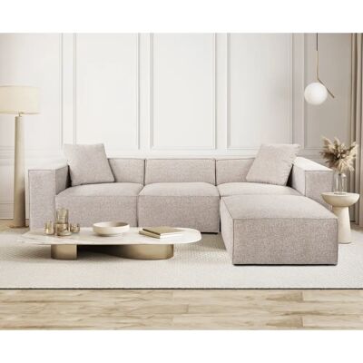 Hanah Home Lora Canapé d'Angle Beige - 3 Places - Publicité Hanah Home Lora Canapé d'Angle Beige - 3 Places - Publicité