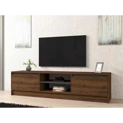 Hanah Home Walnuss Anthrazit TV-Schrank - TV Möbel Hanah Home Walnuss Anthrazit TV-Schrank - TV Möbel