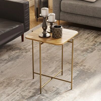 Hanah Home - Stolik kawowy - Złoty - Eleganckie wykończenie - Stolik kawowy Hanah Home - Stolik kawowy - Złoty - Eleganckie wykończenie - Stolik kawowy