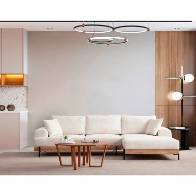 Homitis Hjørnesofa - Tan Right - Hvid - Sofa med chaiselong - Sofa type Homitis Hjørnesofa - Tan Right - Hvid - Sofa med chaiselong - Sofa type
