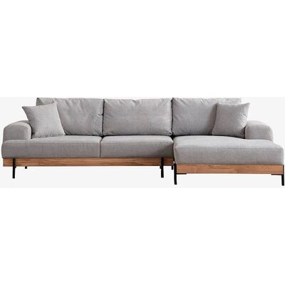 Homitis Tan Right Grå Hjørnesofa - Sofa med Chaiselongue Homitis Tan Right Grå Hjørnesofa - Sofa med Chaiselongue