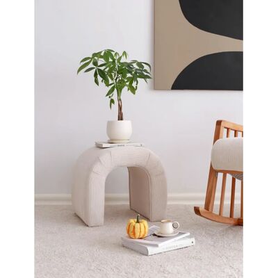 Hanah Home - Puf-Atlanta - Hvid - Fløjl - 45x46x51cm - Puf Hanah Home - Puf-Atlanta - Hvid - Fløjl - 45x46x51cm - Puf