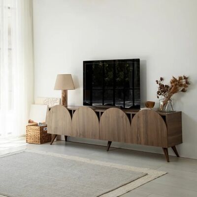 Support TV Kailua 2067 - Bois Foncé Moderne - Publicité Support TV Kailua 2067 - Bois Foncé Moderne - Publicité
