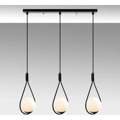 Opviq - GMN-00009 - Zwart - Opalglas - Hangende lamp Opviq - GMN-00009 - Zwart - Opalglas - Hangende lamp