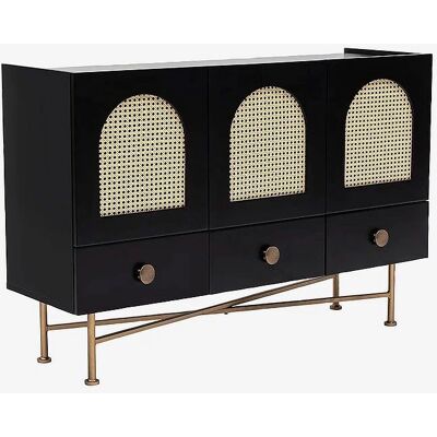 MUEBLES Kailua 1665 Sort Guld Kommode - Opbevaringsmøbel MUEBLES Kailua 1665 Sort Guld Kommode - Opbevaringsmøbel