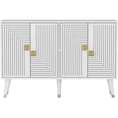 Hanah Home Konsole Ahart - Weiß, Gold - Konsolenschrank Hanah Home Konsole Ahart - Weiß, Gold - Konsolenschrank