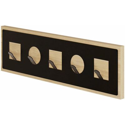 Woody Fashion 855DTE5122 Wandgarderobe - Wandmontiert, 5 Haken, Schwarz, Holz Woody Fashion 855DTE5122 Wandgarderobe - Wandmontiert, 5 Haken, Schwarz, Holz