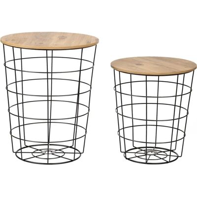 Woody - Axel - 44 x 44 x 53 cm - Holz Metall - Couchtisch Woody - Axel - 44 x 44 x 53 cm - Holz Metall - Couchtisch