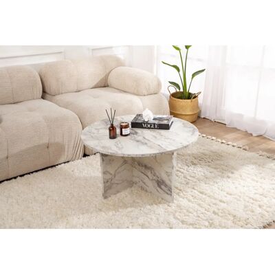 Table basse blanche Freesia - Table de salon - Publicité Table basse blanche Freesia - Table de salon - Publicité
