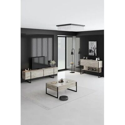 Dulap Hanah Home Luxe - Travertin, Negru - Depozitare & Sideboard-uri Dulap Hanah Home Luxe - Travertin, Negru - Depozitare & Sideboard-uri