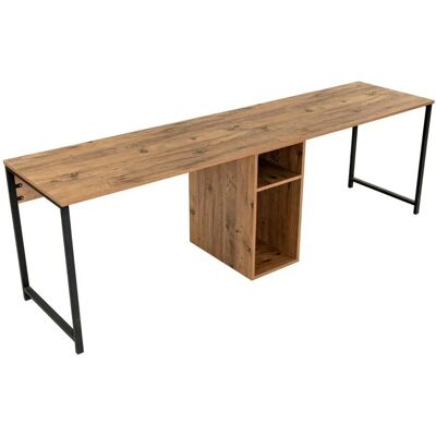 Hanah Home Birou dublu pentru studiu - Pin atlantic, Negru - Birou Hanah Home Birou dublu pentru studiu - Pin atlantic, Negru - Birou