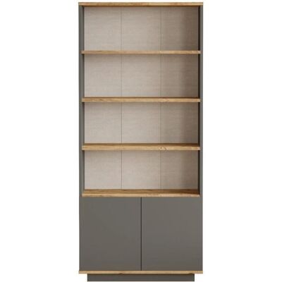 Hanah Home Bücherregal - Anthrazit & Natur - 2 Türen, 4 Fächer - Regal Hanah Home Bücherregal - Anthrazit & Natur - 2 Türen, 4 Fächer - Regal