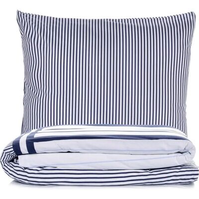 Generische Marke King Baumwoll-Bettset - 220x240cm - Blau - Bettwäsche-Set Generische Marke King Baumwoll-Bettset - 220x240cm - Blau - Bettwäsche-Set