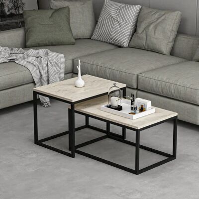 Hanah Home Leka Travertin Couchtisch - Beistelltisch Hanah Home Leka Travertin Couchtisch - Beistelltisch