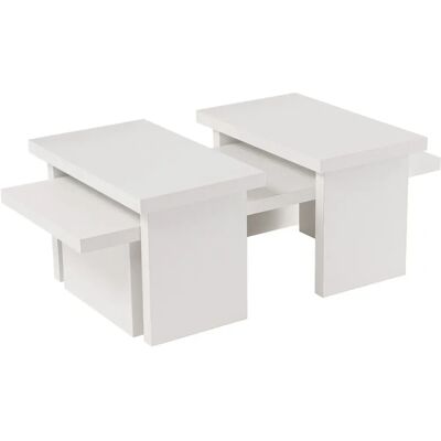 Hanah Home Weißer Couchtisch-Set - Moderner Holzstil Hanah Home Weißer Couchtisch-Set - Moderner Holzstil