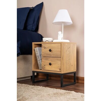 Hanah Home Nachttisch Glimmer - Atlantische Kiefer, Schwarz - Nachttisch Hanah Home Nachttisch Glimmer - Atlantische Kiefer, Schwarz - Nachttisch