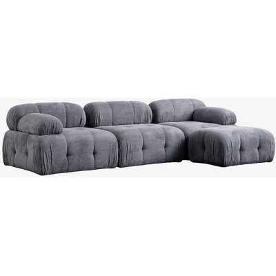 Hanah Home Muffin Canapea de colț - Gri - 4 locuri - Cu șezlong Hanah Home Muffin Canapea de colț - Gri - 4 locuri - Cu șezlong