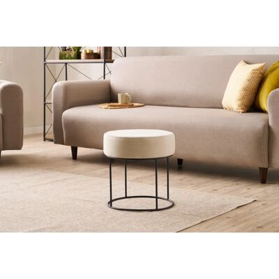 Atelier del Sofa Puff Didim - Crème - Pouffe de luxe Atelier del Sofa Puff Didim - Crème - Pouffe de luxe