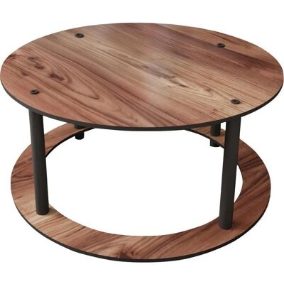 Hanah Home - Round Walnut 70x38 - Walnut - 70x38 cm - Masă de cafea Hanah Home - Round Walnut 70x38 - Walnut - 70x38 cm - Masă de cafea