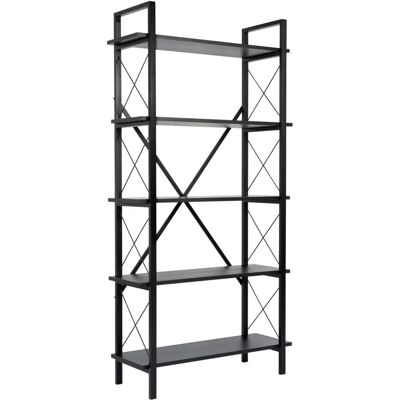 Hanah Home Elysian Schwarzes Bücherregal - Moderner Industriestil Hanah Home Elysian Schwarzes Bücherregal - Moderner Industriestil