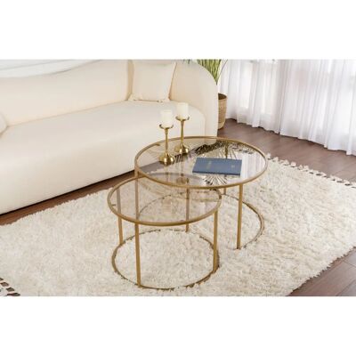 Aurum Double Gold Couchtisch-Set - Beistelltisch Aurum Double Gold Couchtisch-Set - Beistelltisch