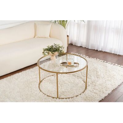 Aurum Mono Table Basse Or Transparent - Table Basse - Publicité Aurum Mono Table Basse Or Transparent - Table Basse - Publicité