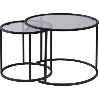 Aurum Sofabordssæt - Moderne sort og grå glas Aurum Sofabordssæt - Moderne sort og grå glas