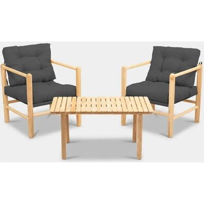 Kalune Design - Duo Anthracite - 90 cm - Garten Esstisch-Set Kalune Design - Duo Anthracite - 90 cm - Garten Esstisch-Set