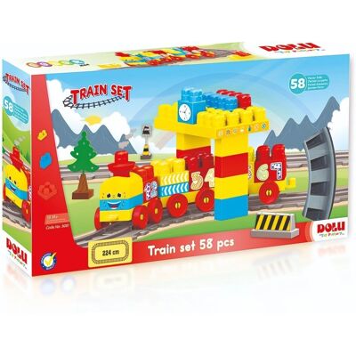 Dolu Multi Colour Kids Building Blocks and Train Set - 58 Pcs Dolu Multi Colour Kids Building Blocks and Train Set - 58 Pcs