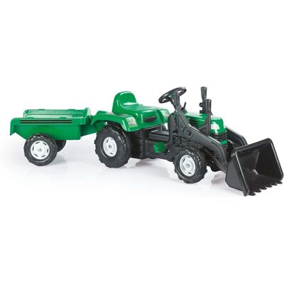 Dolu Kinder Ride-On Ranchero Tractor met Trailer & Moveerbare graafmachine - Groen Dolu Kinder Ride-On Ranchero Tractor met Trailer & Moveerbare graafmachine - Groen