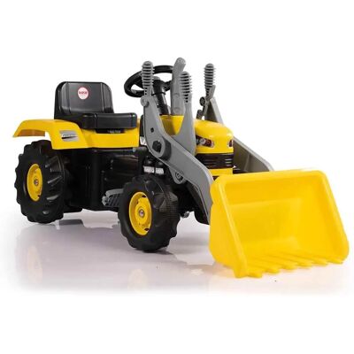 Dolu Gelber Pedal-Traktor mit Bagger - Kinderspielzeug Dolu Gelber Pedal-Traktor mit Bagger - Kinderspielzeug