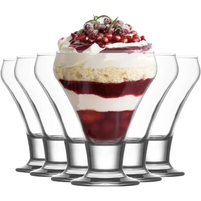 LAV Frosty Glass Ice Cream Dessert Bowl - 305ml - Pack of 6 - Clear LAV Frosty Glass Ice Cream Dessert Bowl - 305ml - Pack of 6 - Clear