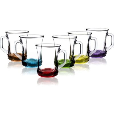 Lav - Set 6 Coloured Base - 225 ml Mugs Lav - Set 6 Coloured Base - 225 ml Mugs