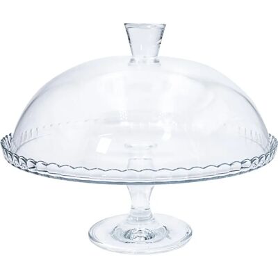 Piatto per torte in vetro trasparente Pasabahce - Con coperchio a cupola Piatto per torte in vetro trasparente Pasabahce - Con coperchio a cupola