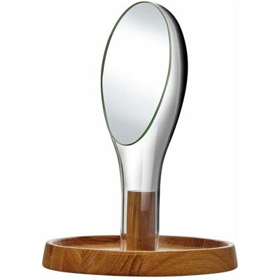 Miroir cosmétique Nude Moon - Transparent avec support en chêne - Publicité Miroir cosmétique Nude Moon - Transparent avec support en chêne - Publicité