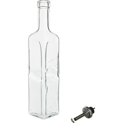 Pasabahce Olijfolie- en Azijnfles - 0,5L Transparant Vierkant Glas Pasabahce Olijfolie- en Azijnfles - 0,5L Transparant Vierkant Glas